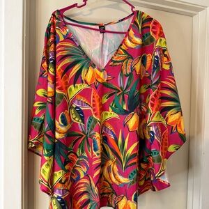 SHEIN Multicolor Leaf Print Kaftan